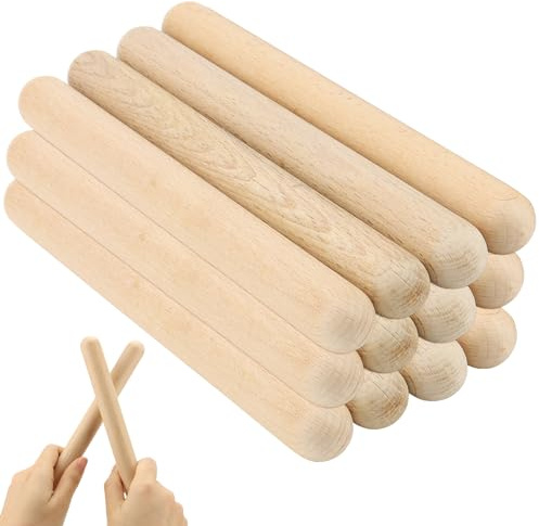 YIXNSW 12 stycken rytmstavar klangstänger av trä klangträ 20 cm klangträ set lämpligt för band, musikundervisning, proffs eller nybörjare av alla stilar