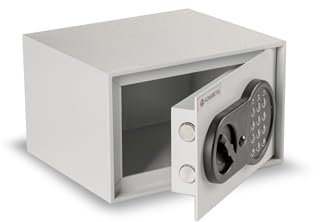 Konsmetall - Tresor für Zuhause Kolibri 2.0 13 T, Safe Tresor Elektronisch, Möbeltresor 13,4 x 22,9 x 12,4 cm, Tresor-Box mit Elektronisches Codeschloss, Einbruchhemmender Rahmen - Lichtgrau