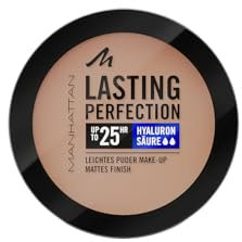 Manhattan Lasting Perfection Compact Make-up, Puder Make-up mit hoher Deckkraft für ein natürliches, mattes Finish, Fb. 009 Honey, 7 g