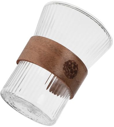 COSMEVIVI Glass Mouthwash Cup and Toothbrush Holder Bathroom Glassware Ribbed Design Reusable Water Glass for Home and Travel