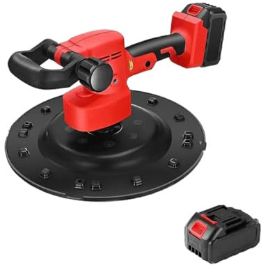 Levigatrice elettrica per pareti, cazzuola da 1680 W Kit levigatrice per pareti, malta cementizia per pareti, regolazione a 6 velocità, levigatrice per pareti senza polvere per soffitto, cartongesso