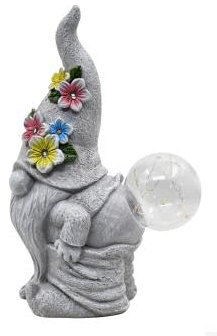 Garden Gnome Statue - Outdoor Funny Gnome Garden Decoration with Bubbles, Solar Powered Garden Gnome Outdoor Waterproof for Outdoor Lawn Patio, Garden Gifts for Women