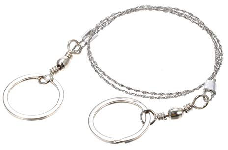 Sierra de Cuerda, Sierra de Supervivencia de Acero Inoxidable de 4 Hilos Sierra de Cable para Cortar árboles y Madera Camping Senderismo Jardinería