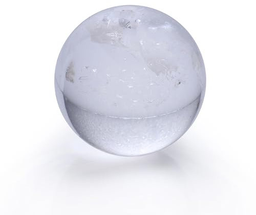 HIMALYA QUARTZ Heilkristallkugel, natürlicher Bergkristall, Heilkugel, Meditationsquarz, Edelsteinkugel, Größe 18–19 mm, HQB-B-30