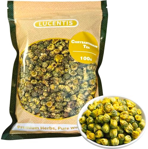 Top Grade Chinese Chrysanthemum Tea – 100g/3.52oz – Tai Ju (胎菊), Premium Natural Dried Chrysanthemum Flowers, Loose Leaf, Non-GMO, Caffeine-Free, Soothes Eyes & Clears Heat