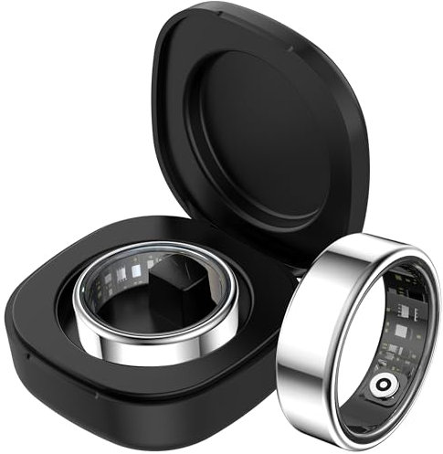 findtime Smart Ring Fitness Tracker Heart Rate Monitor Sleep Tracker Fitness Rings Blood Oxygen Pedometer Step Counter Health Smart Rings for Men Women with Charging Case