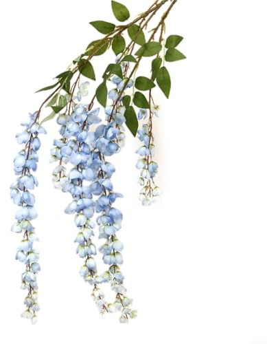 Bulevisiter Glyzinien-Girlande, künstliche Blumen, Seiden-Glyzinie, künstliche Blumen, hängende Pflanzengirlande für Wohnzimmer, Schlafzimmer und Veranstaltungsdekoration (blau)