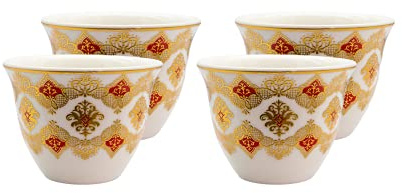 baba GOURMET - türkische Kaffetassen - orientalische Espressotassen - edle Mokkatassen aus Porzellan (4er Set, 40, milliliter)