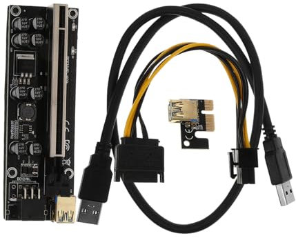 DIYEAH Câble D'Extension pour Carte Graphique Adaptateur De Protection Contre Les Surtensions avec Ports USB Rallonge De Prise Plate Câble Pcie Câble D'Extension Argv