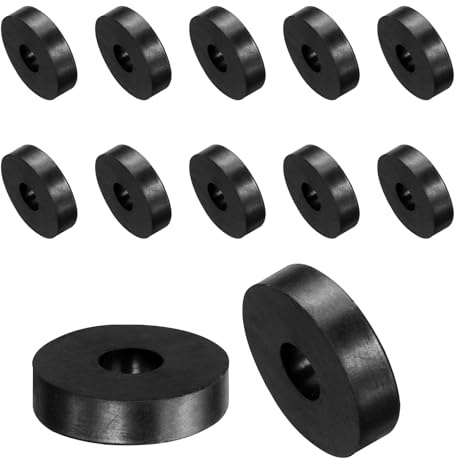 QUARKZMAN 12pcs Rondelles en Caoutchouc Anti-Vibration Épaises, Entretoise Plate Amortisseur pour Connexions Électriques Réparations Automobiles Appareils, 30mm OD x 10mm ID x 7mm Hauteur