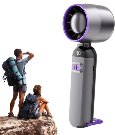 Zqkimzi Portable Fan, Cute Bladeless Desk Fan, Compact Cooling Blower, Beach, Bedroom, Sturdy Materials, Quiet Gadget for Camping Hot Weather, White, Grey, Purple