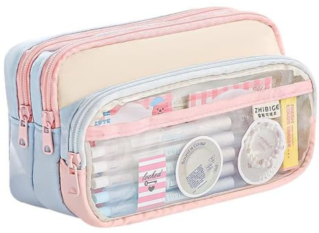 FOSDICK Astuccio Grande Capacità, Grazioso Astuccio Penne con Scomparti, Astucci Cute per Matite, Scuola, Cancelleria, Organizer per Scuola Media Università Ufficio