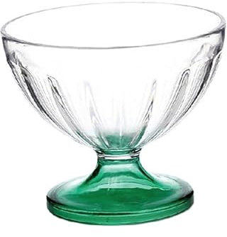 XIEHYA Glasskål 2 st 250 ml klar glasskål för efterrättskvarn skaka bägare glas präglad glasskopp genomskinlig salladskopp för glass efterrätter (grön)