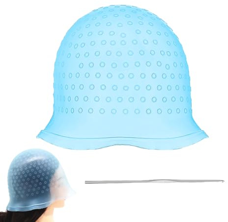 Blau Strähnchenhaube,Strähnenhaube,Strähnchen Farbe,Stränchen Haube Haare Friseur,Strähnenhaube Färben Haarnetz,Stränchen Haube Zubehör,Haarfärbe Einweg Strähnchen,Farbe Haarfarbe,Färbepinsel