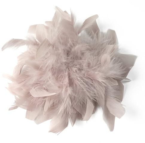 Baesics Federbrosche Damen - Feder Brosche zum Anstecken Ansteckblume | Aus echten Truthahnfedern, federleicht und voluminös, 2-in-1 mit Nadel und Haarclip. Für Tracht, Hochzeit, Blazer, Hut