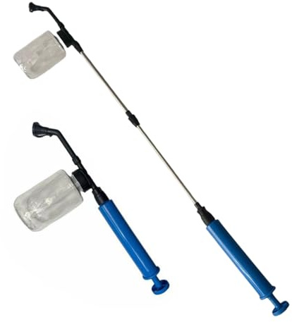 Yhsioaklo Duster de Tierra con telescópico | Rociador de Polvo de 250 ml para polinización de Tomates, pimientos, Fresas, Flores | Herramienta de dispensadores para Plantas de jardín al Aire libr