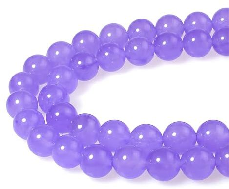 Perle di pietra 10 mm, 35 pezzi, rotonde, color lavanda, giada viola, pietre preziose, ciondoli per la creazione di gioielli, bracciali, collane, orecchini, ciondoli