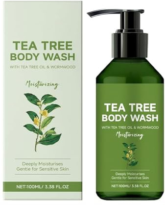 Gel de Ducha Antibacteriano con Árbol de Té - Gel de Ducha Antibacteriano para Piel Seca con Picazón, Olor Corporal y Sudor - Limpieza Suave con Aceite de Árbol de Té para Mujeres y Hombres (1PC)