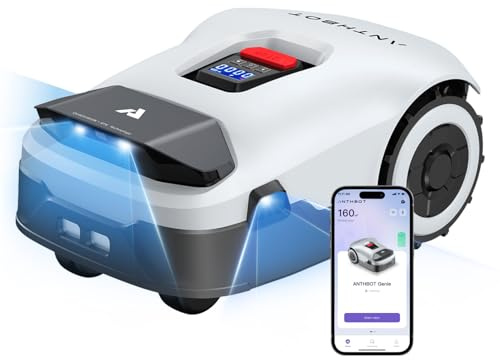 ANTHBOT Genie 3000 Rasenmäher Roboter ohne Begrenzungskabel, Intelligenter Mähroboter mit RTK & 4-Kamera-Vision, Smart Mapping, KI-Hinderniserkennung, App-Steuerung & Regensensor, bis 3600 m²