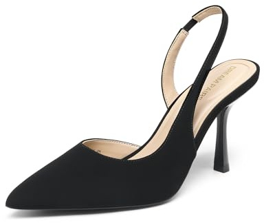 DREAM PAIRS Women's Slingback Pointed Toe Pump Heels | Closed Toe Kitten Heels High Stiletto Dress Shoes Wedding Work Comfortable Pumps