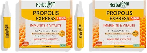 Herbalgem - Propolis Monodoses Bio - Immunité et Vitalité 7x10 ml (Lot de 2)