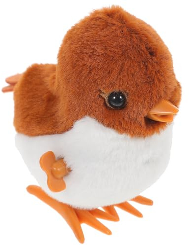 Toyvian Aufziehspielzeug Spatz aus Plüsch Federgetriebenes Lernspielzeug für Junge Mädchen als Geschenkidee und Aufziehtier für Vorschulkinder