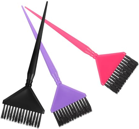 Homoyoyo 3 Pinceles Profesionales para Teñir el Cabello, Cepillos de PC Duraderos Cerdas Ultrafinas, Ideales para Salones y Uso Personal, Herramienta para Aplicar Tinte y Color Aleatorio
