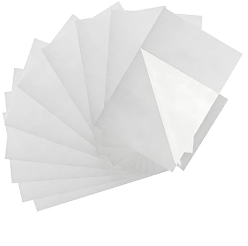 10 stycken dubbelsidig strykvlies 20 x 30 cm, dubbelsidig självhäftande film för strykning för tyg, textillim för applikationer, lappar och pyssel, självhäftande på båda sidor för kläder, utan sömnad
