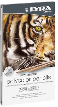 LYRA Rembrandt Polycolor Stifte Metalletui 12 sortierte Farben | Fine Art, rund, Mine 3,7mm, Buntstifte