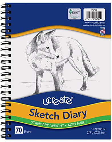 UCreate Sketch Diary, Standard Weight, 11 x 8-1/2, 70 Sheets