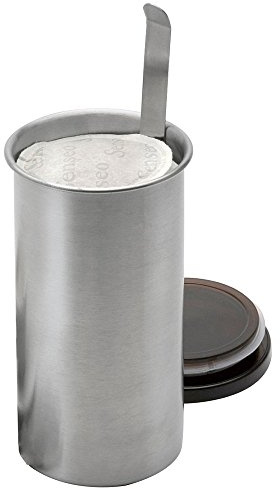 Weis 16907 Kaffeepad-Dose, Edelstahl, Silber/schwarz, 8.5 x 8.5 x 16 cm