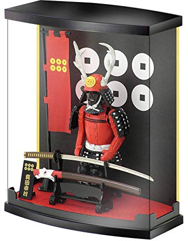 MEISTER JAPAN Sanada Yukimura Samurai Display Case - 1/10 Armor Model with 17cm Katana & Six-Coin Crest | Japanese Warrior Desk Decor | Durable Collectible for History Enthusiasts