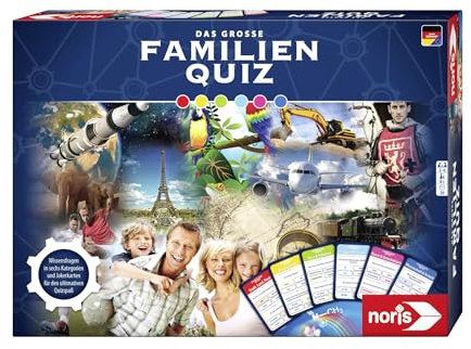 Noris 606108007 Das Große Familienquiz mit spannen Fragen für Hobby-Quizzer, für 2 bis 6 Spieler ab 8 Jahren