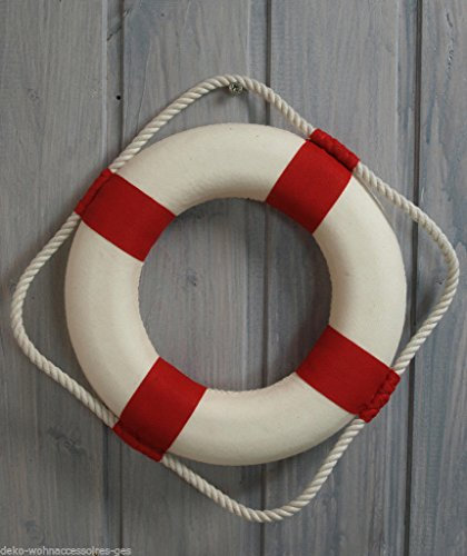Unbekannt Deko Rettungsring 30cm rot/weiß