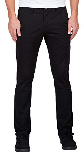 Volcom Frickin Slim Chino Pantalones, Hombre, Negro, 28