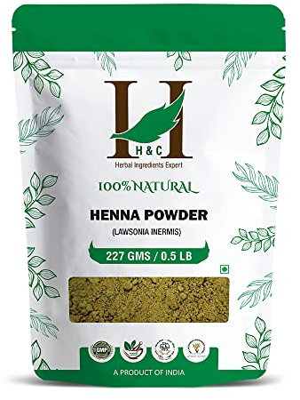 H&C 100% Pure Natural Henna Powder (Lawsonia Inermis) 227 Gms (1/2 Lb) For Hair…