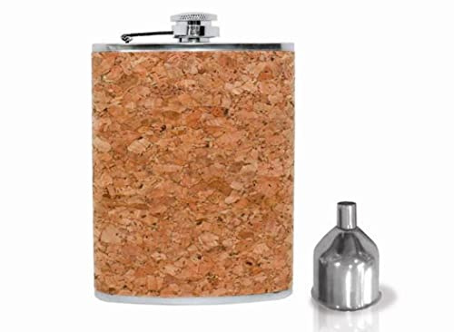 Vin Bouquet FIA 292 Flasque, Liège et Acier Inoxydable, Marron, 18 X 16 x 3 cm, Lot de 2