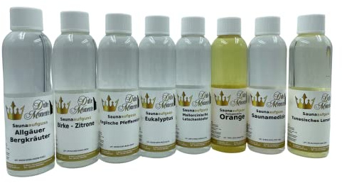 Dufte Momente | Saunaduft 8 x 250ml: freie Wahl der Düfte | naturreine und natürliche ätherische Öle | vegan