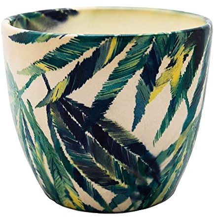 Ivyline Monza Pflanzgefäß für den Innenbereich, botanischer Farn, 13 cm Durchmesser, Creme/Grün