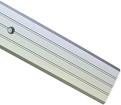 Flat Carpet Cover Door Strip Aluminium Rail Drilled Fluted Floor 40mm x 1M LPPS-40 TMW Profiles (Anodised Silver)
