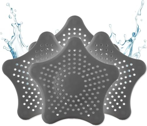 Avloppssilke Universal avloppssil silikon – 3 + 1 gratis hårsil – duschsil med hårfångare – premium kitchen sink strainer – avloppssil för dusch, tvättställ, badkar och kök