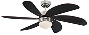 Westinghouse Lighting Turbo Swirl Deckenventilator mit Licht, [Modell/Farbe]:Chrom. Flügel Wanaque 105 cm