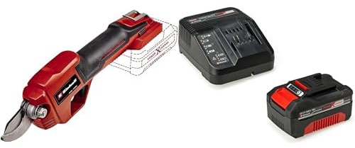 Einhell Sécateur sans fil GE-LS 18 Li-Solo Power X-Change (18 V, pour des branches jusqu’à 28 mm d’épaisseur, interrupteur de sécurité, revêtement souple Softgrip) avec chargeur et batterie 4,0Ah