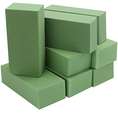 SEUNMUK 8 Pieces 22.5 x 11 x 7cm Green Floral Foam Bricks, Dry Florist Foam Block, Flower Arrangements Foam for Artificial Flowers, Wedding Bouquet, Party Centrepieces