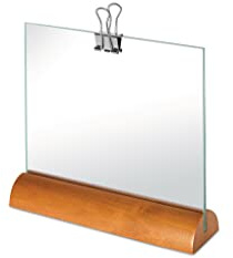 Alessi KP01 Fotorahmen aus Glas und Birkenholz mit Klammer 100 Values Collection, Steel, Holz, 3