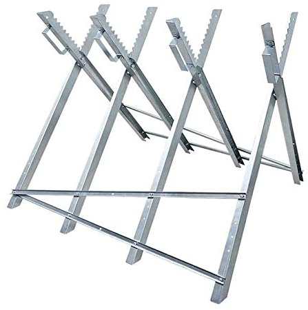 TRMLBE Caballete para Cortar Madera, Capacidad de 150 kg, Plegable de Metal, Dimensiones de 82 x 80,5 x 79 cm (Plata)