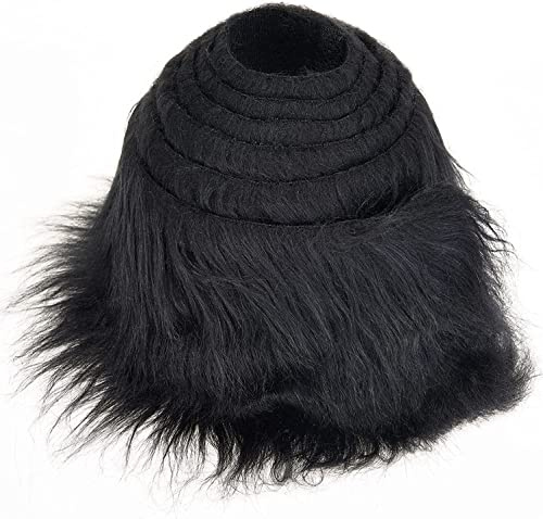 Kunstfell Band Kunstpelz Fellstoff, MUSLONG zotteligen Pelz Stoff Schnitte flauschige Pelz Patches ideal zum Basteln, Nähen, Dekorieren | Dekoband Plüsch Trim Stoffrolle, 5x150cm (Schwarz)
