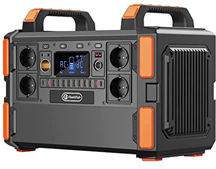 Flashfish Station Électrique Portable 1000W Batterie LiFePo4 1048Wh Generateur Électrique Onde Sinusoïdale pure Grande Batterie Externe avec Prise pour Voyage, Camping, Aventure