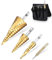 Foret Étagé 4-12mm/4-20mm/4-32mm, HSS Inox Metal Foret Etage Metal avec Poinçon de Centre Automatique, Tige Hexagone Fraise Metal Pour Visseuse Percage sur Acier, Laiton, Bois, Plastique