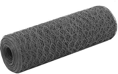 GuyAna Drahtzaun Stahl mit PVC-Beschichtung Maschendrahtzaun Zaunelemente Zaun Garten ZäUne FüR Garten 25x0,5 m Grau 143272